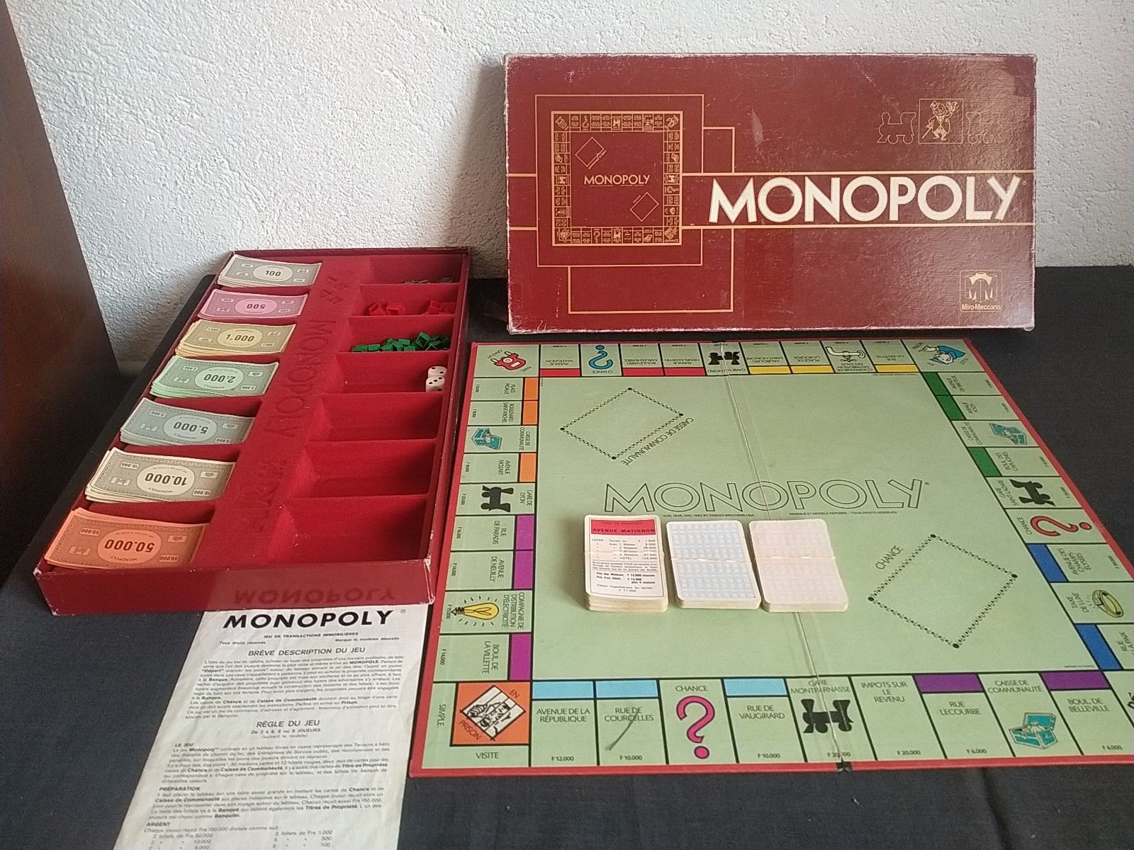 vintage jeu De Societe monopoly En Francs complet Livraison